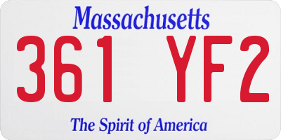 MA license plate 361YF2