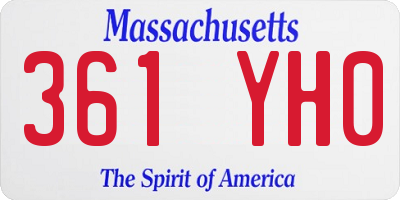 MA license plate 361YH0