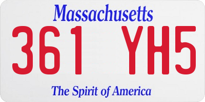 MA license plate 361YH5