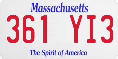 MA license plate 361YI3