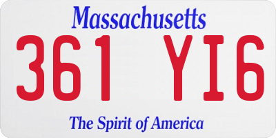 MA license plate 361YI6