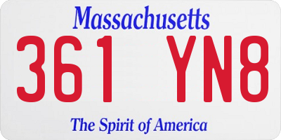 MA license plate 361YN8