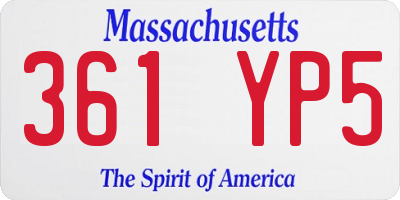 MA license plate 361YP5