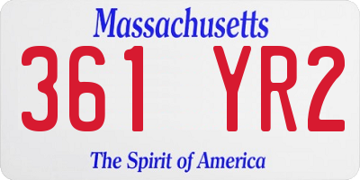 MA license plate 361YR2