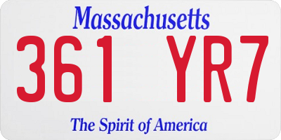 MA license plate 361YR7