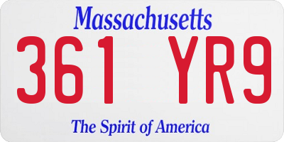 MA license plate 361YR9
