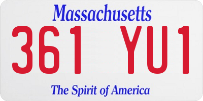 MA license plate 361YU1