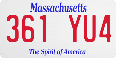 MA license plate 361YU4