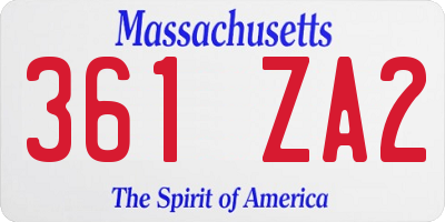 MA license plate 361ZA2
