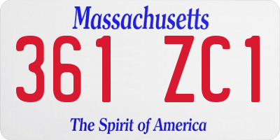 MA license plate 361ZC1
