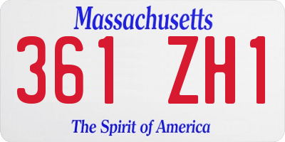 MA license plate 361ZH1
