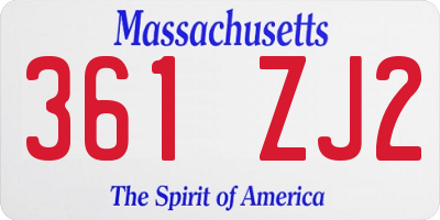 MA license plate 361ZJ2
