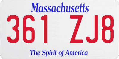 MA license plate 361ZJ8