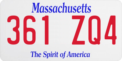 MA license plate 361ZQ4
