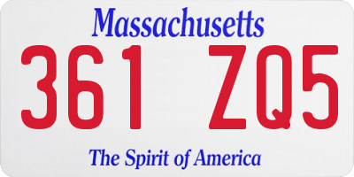 MA license plate 361ZQ5