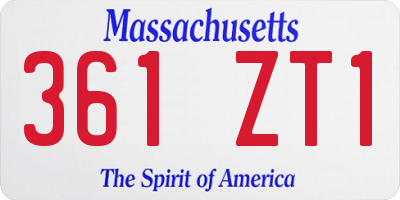 MA license plate 361ZT1