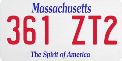 MA license plate 361ZT2