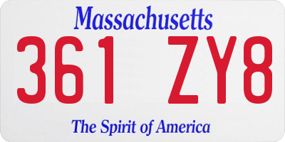 MA license plate 361ZY8