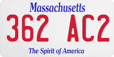 MA license plate 362AC2