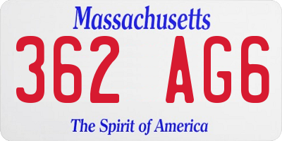 MA license plate 362AG6