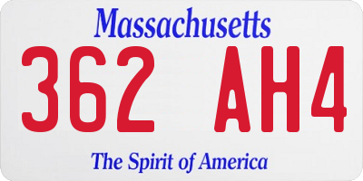 MA license plate 362AH4