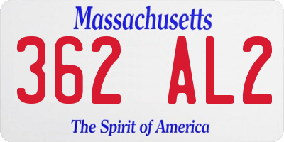 MA license plate 362AL2