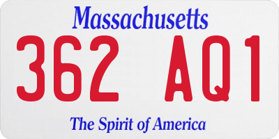 MA license plate 362AQ1