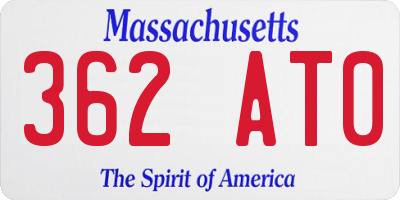 MA license plate 362AT0