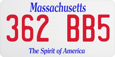 MA license plate 362BB5