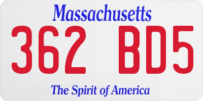 MA license plate 362BD5