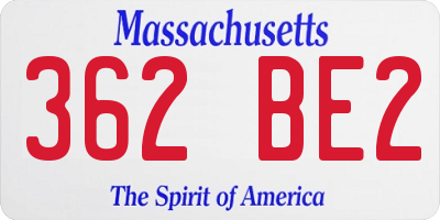 MA license plate 362BE2