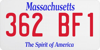 MA license plate 362BF1