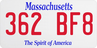 MA license plate 362BF8