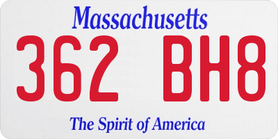 MA license plate 362BH8