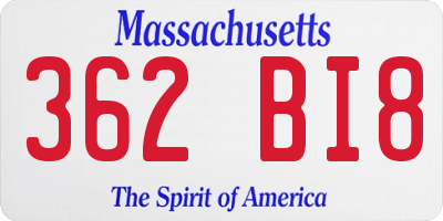 MA license plate 362BI8