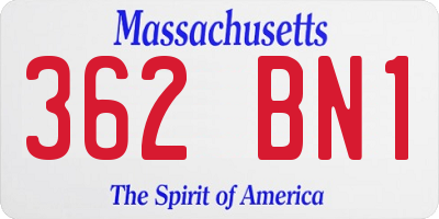 MA license plate 362BN1