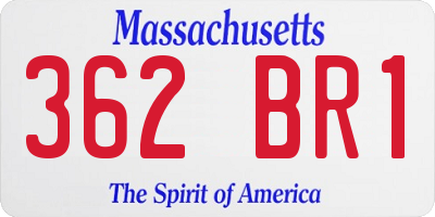 MA license plate 362BR1