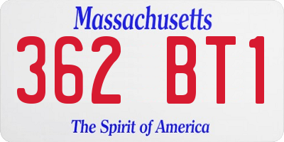 MA license plate 362BT1