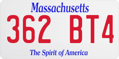 MA license plate 362BT4