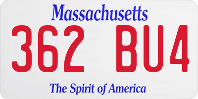 MA license plate 362BU4