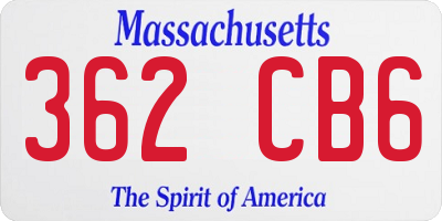 MA license plate 362CB6