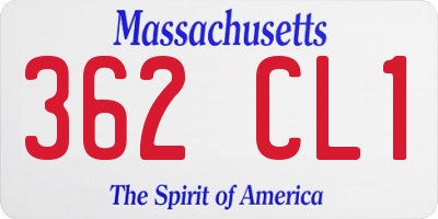 MA license plate 362CL1