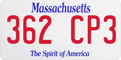 MA license plate 362CP3