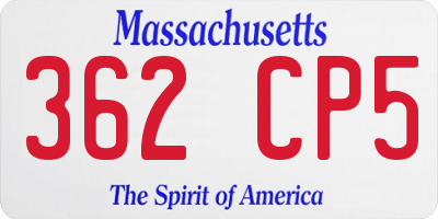 MA license plate 362CP5