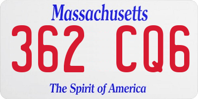 MA license plate 362CQ6