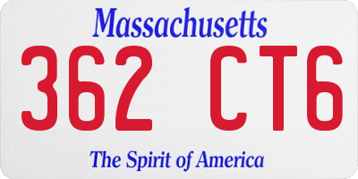 MA license plate 362CT6