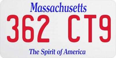 MA license plate 362CT9