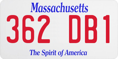 MA license plate 362DB1