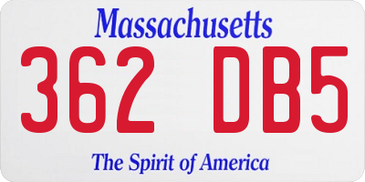 MA license plate 362DB5