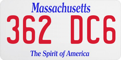 MA license plate 362DC6